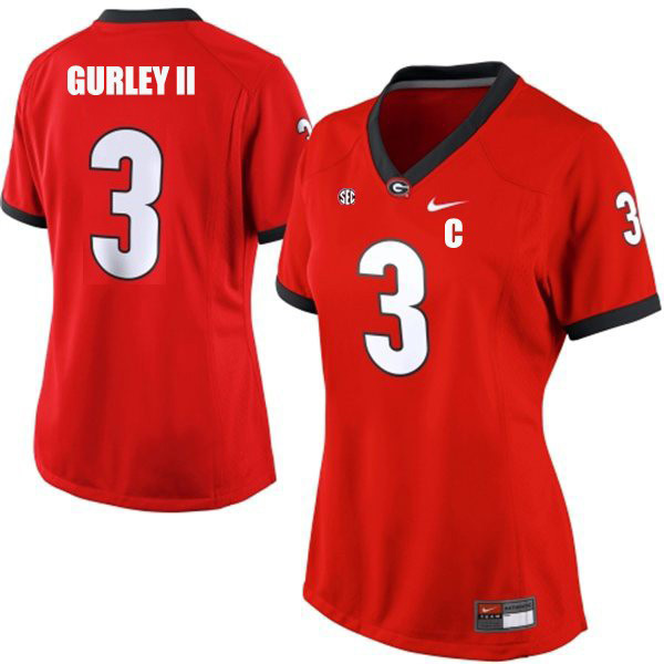 Women's Georgia Bulldogs Todd Gurley #3 College Jersey - Red